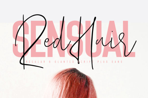 Red Hair Sensual Duo: A Handcrafted Script Font for Makers